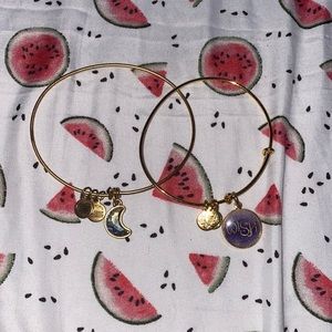 gold Alex And Ani bracelets